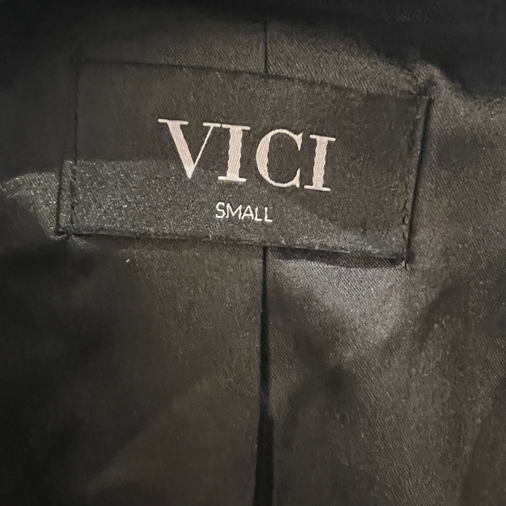 Vici Fitted Satin Jacket Black Small - image 3